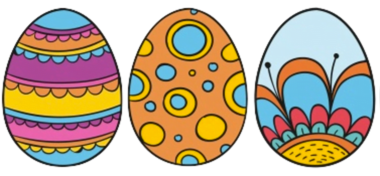 disegno di uova di pascqua colorate