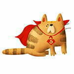 Cat with superhero cape